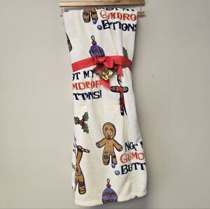 Shrek Christmas Gingerbread Not My Gumdrop Buttons Fleece Throw Blanket